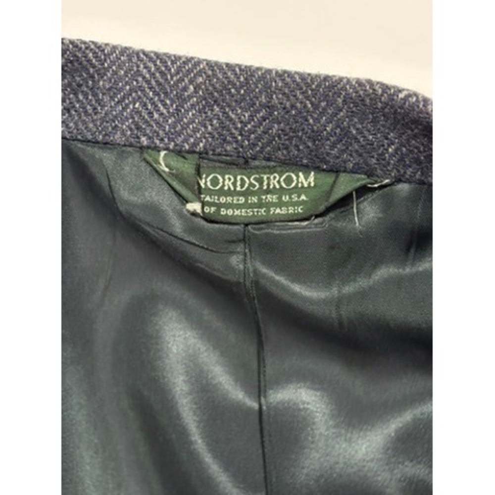 Vtg Tweed Nordstrom Broadmoor & Pike Herringbone Wool Blazer Mens 42S Short Coat - Picture 5 of 12